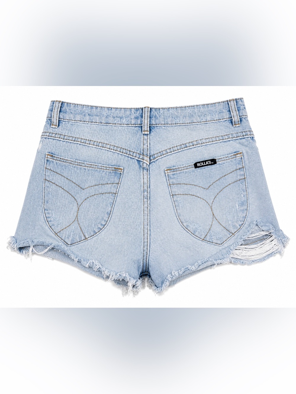 Rollas Dusters Distressed Denim Shorts Y2K Festival Grunge Cutoff Waist 28